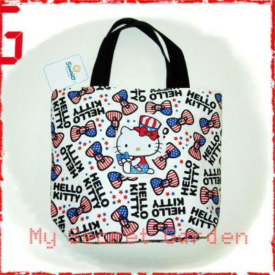 Hello Kitty - Uncle Sam With Ribbon Pattern Canvas Official Lunch Box Tote Bag / Hand Bag NWT Hello Kitty - Uncle Sam With Ribbon Pattern Canvas Official Lunch Box Tote Bag / Hand Bag NWT